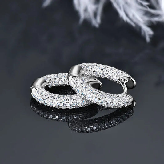 IOGOU 925 Sterling Silver Full Moissanite Diamond Earrings for Women Men Ice Out Hoop Earrings Fine Jewelry 2025 Hip Hop Fashion