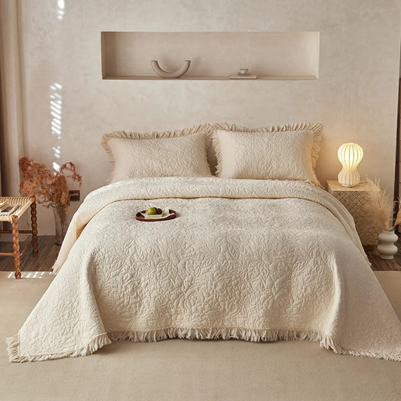 Washed Pure Cotton Versatile Quilted Bedspread Summer Quilt Blanket Bed Cover Mattress Topper Coverlet Bed Sheet With Pillowcase