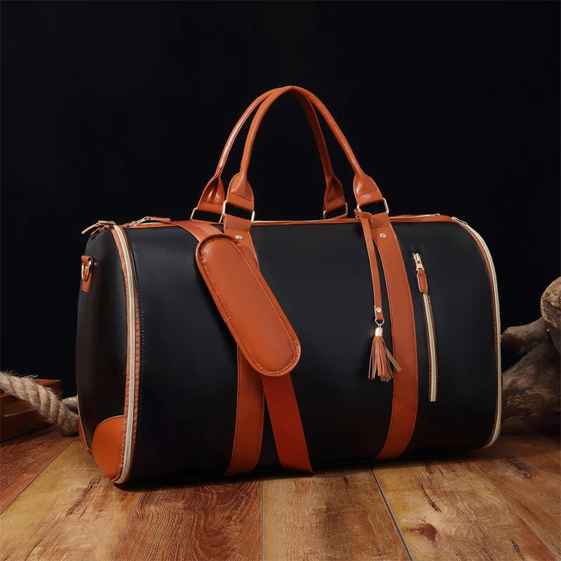 75L Large Capacity PU Foldable Travel Bag Lightweight Traveling Duffel Bag for Women Men Tote Bag Carry On Luggage Bag