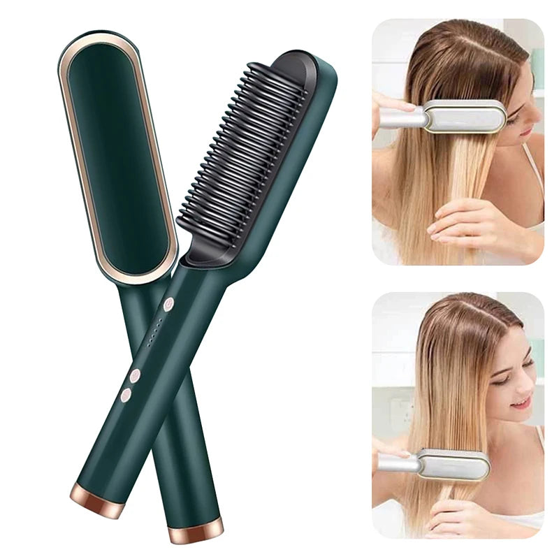 Electric Heating Comb Hair Straightener Comb Negative Ion 5-Speed Temperature Portable Fast Heating Electric Straightening Brus