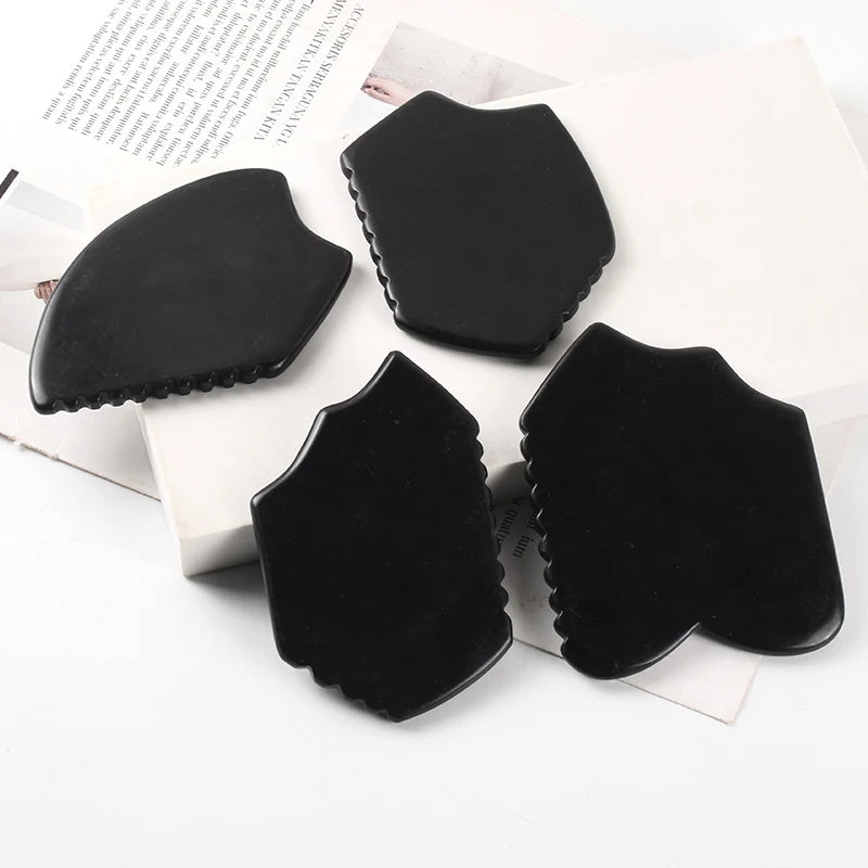 SPA Acupuncture Scraping Body Foot Back Face Neck Massager Beauty Guasha Board Black Bian Stone Gua Sha Massage Tools