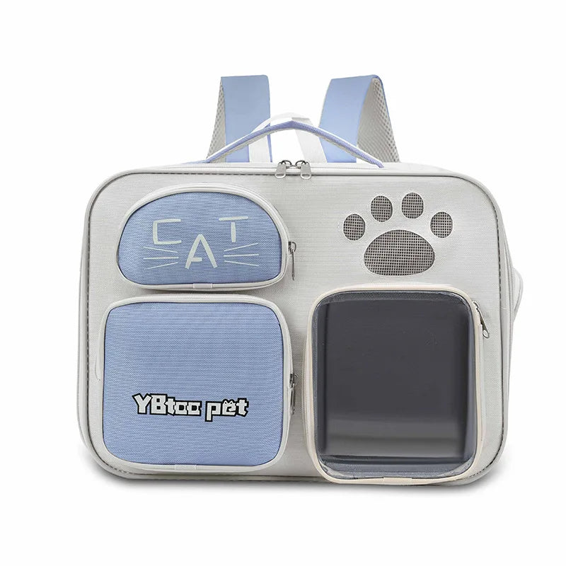 New arrivalpure color large-capacity pet bag outdoor backpack cat bag outing bag portable shoulder crossbody bag cat cage