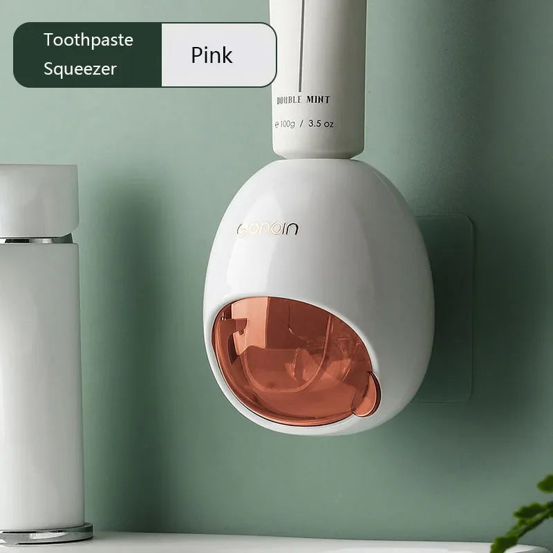 Cartoon Toothpaste Dispenser Automatic Toothpaste Squeezer New Wall-Mount Holder Toothbrush Rack Bathroom Washroom  Accessories