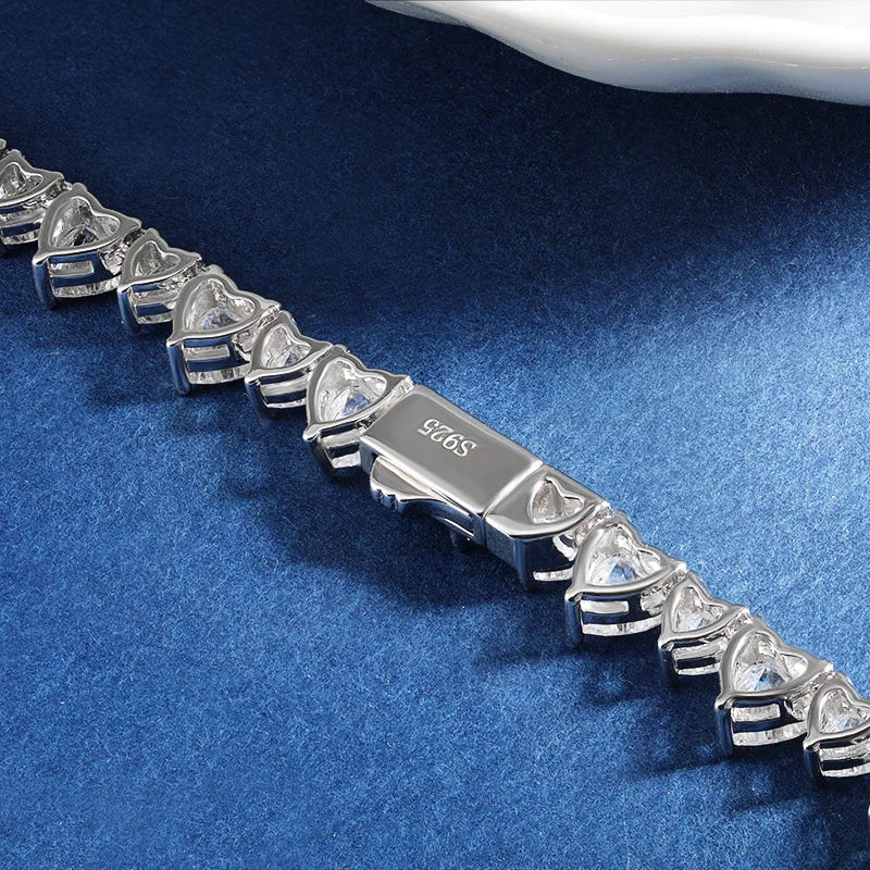 TBCYD 47/53.5ct 5mm 6.5mm D Color Heart Moissanite Necklace For Women Wedding Party Anniversary Gift Fine Jewelry