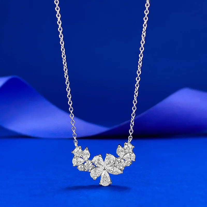 Queen Heart Lab Moissanite Diamond Pendant 100% Real 925 Sterling Silver Wedding Chocker Necklace for Women Engagement Jewelry