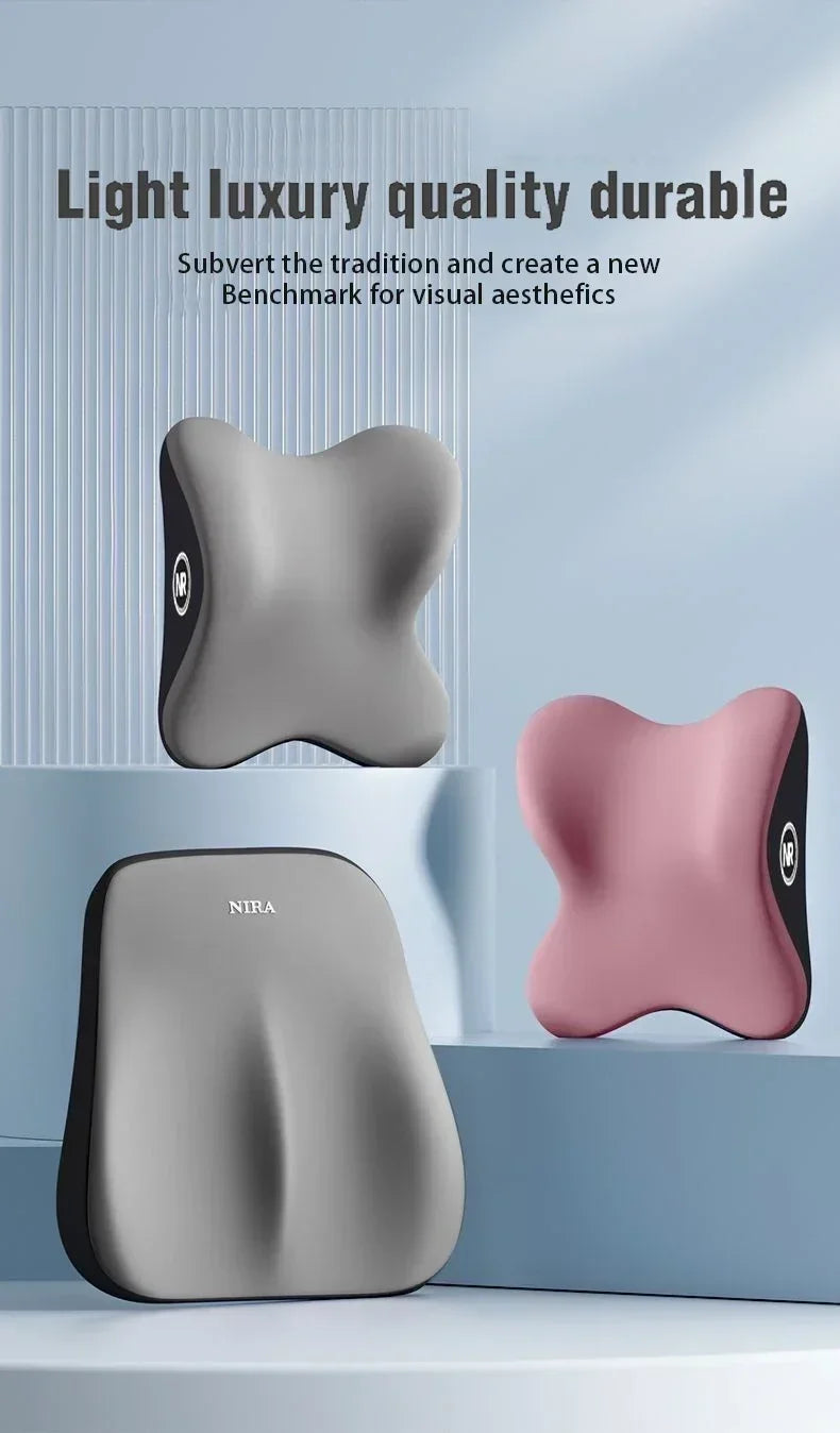 New Car Lumbar Support Pillow Memory FoamAuto Neck Pillow Waist Support Removable Washable Backrest Universal Vehicle Cushion
