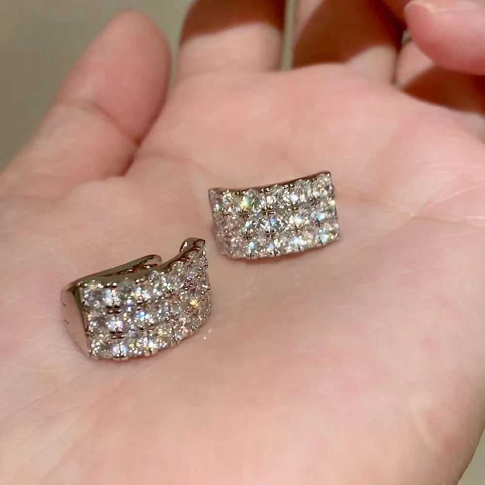 Wong Rain 100% 925 Sterling Silver Sparkling Lab Sapphire Gemstone Women Earrings Studs Fine Jewelry Anniversary Gifts Wholesale