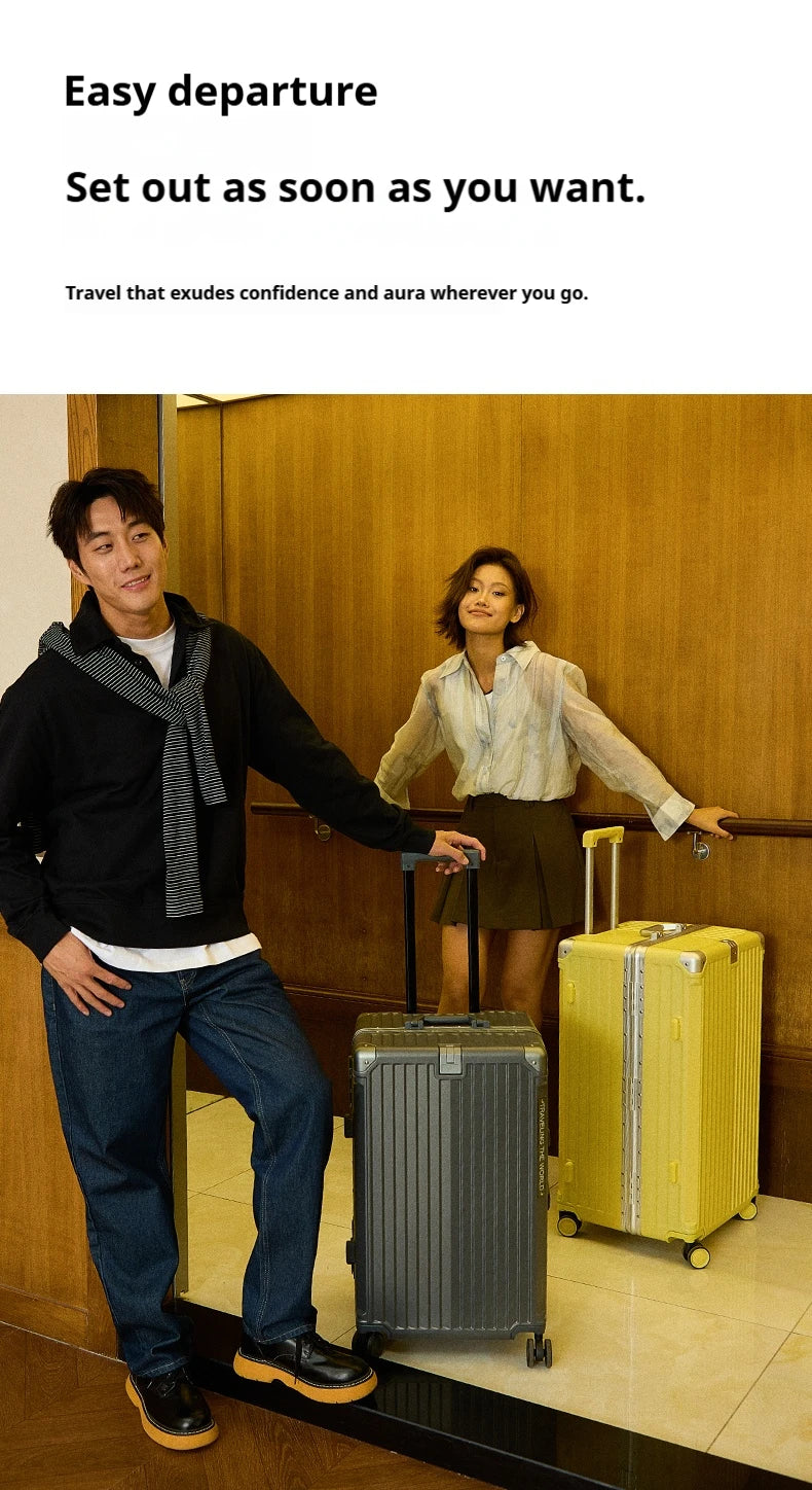 Hard Shell Carry-On Suitcase Rolling Travel Luggage with Spinner Wheels 20 24 26 28 30 Inch Large Capacity Durable Luggage