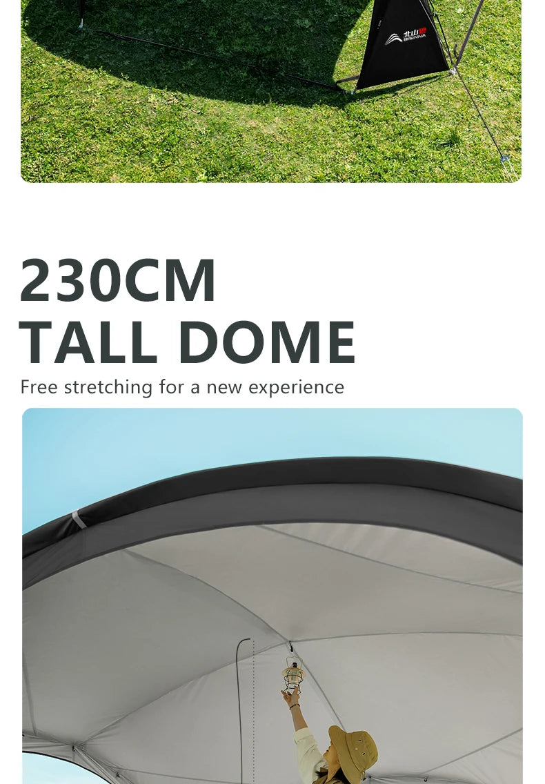 BISINNA Outdoor Camping Dome Tent Luxury Large Round Canopy Silver-coated Garden Awning Family Picnic Pergola Tent