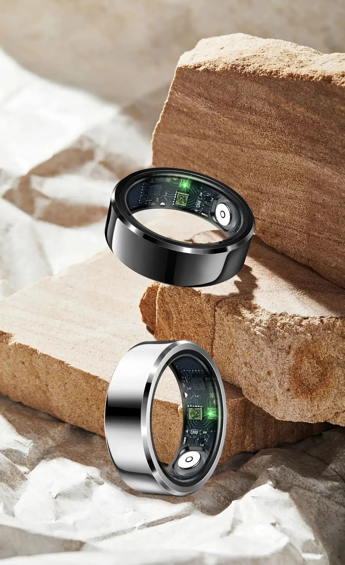 2025 R6Pro Smart Ring,  Heart Rate, Blood Oxygen, Sleep&Blood Pressure Tracker, Bluetooth Men Smart Rings iOS Android Compatible