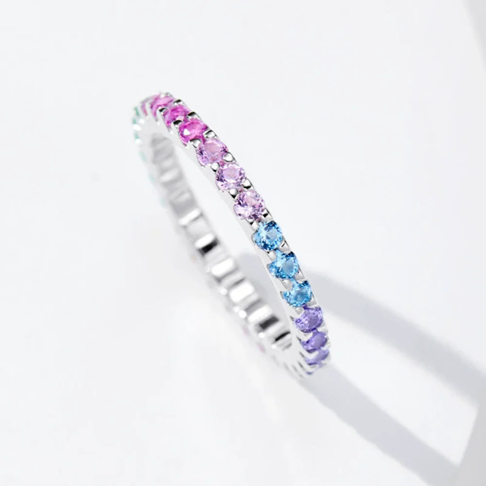 Wong Rain Solid 925 Sterling Silver Colorful  Lab Sapphire Gemstone Row Ring for Women Fine Jewelry Wedding Band Gifts Wholesale