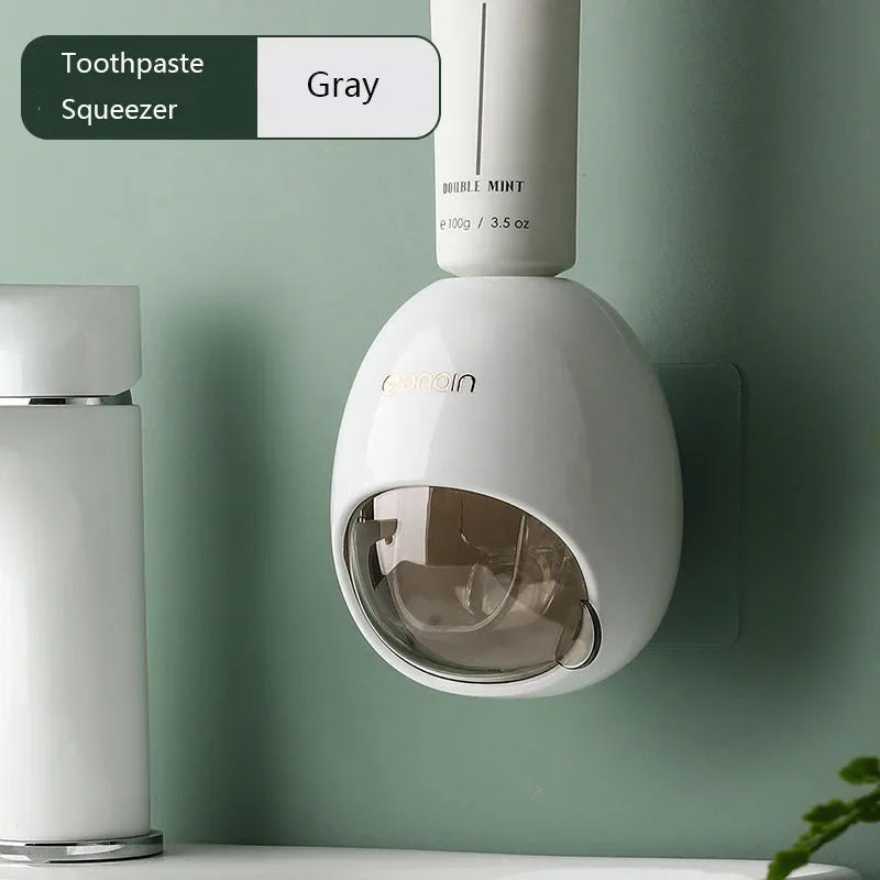 Cartoon Toothpaste Dispenser Automatic Toothpaste Squeezer New Wall-Mount Holder Toothbrush Rack Bathroom Washroom  Accessories