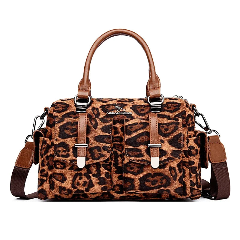 High Capacity Leopard Print Ladies Handbags Versatile Messenger Bags High Quality Luxury Women's Shoulder Bags Ladies'Hand Bags
