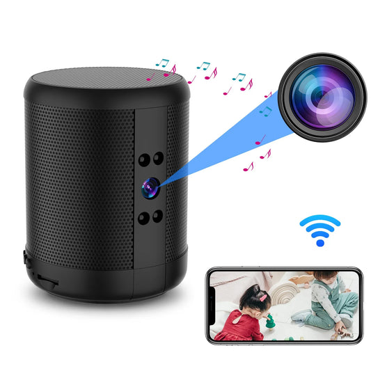 4K HD Mini Home Security Surveillance Camera WiFi Bluetooth Speaker Two-Way Remote Intercom Night Vision Battery Operated
