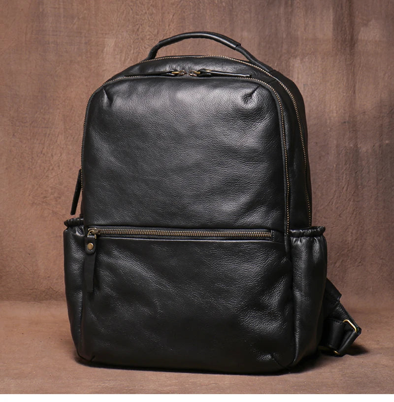GURO High Quality Genuine Leather Backpack Men Large Capacity Business Travel bag Luxury Student School Bag Laptop Computer Pack