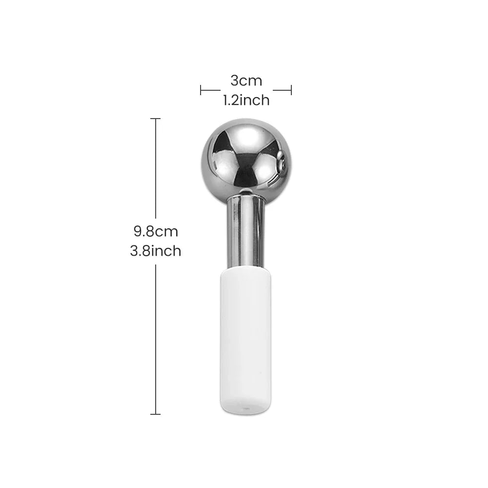 Stainless Steel Facial Ice Globes Hot Cold Facial Roller Skin Beauty Spa Cooling Globe Massage Ball Face Care Cryo Freeze Stick