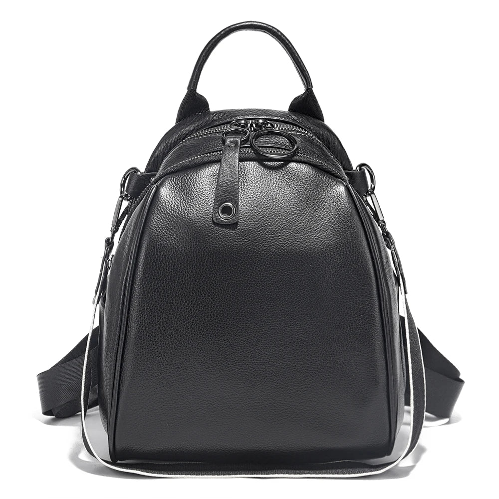 Zency Women's Soft Genuine Leather Travel Backpack Large Capacity Convertible Rucksack Knapsack Multi-compartment Shoulder Bag