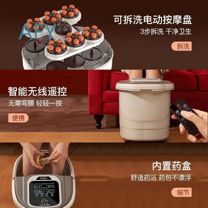 Portable Electric Foot Bath Bucket with Heating Constant Temperature and Automatic Massage for Home Use for Foot Spa Machine