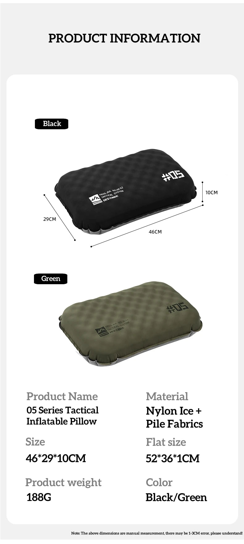 ShineTrip Outdoor Camping Inflatable Pillow Foldable Portable Ultra-light Air Pillow, Comfortable Sleep Pillow with Neck Support