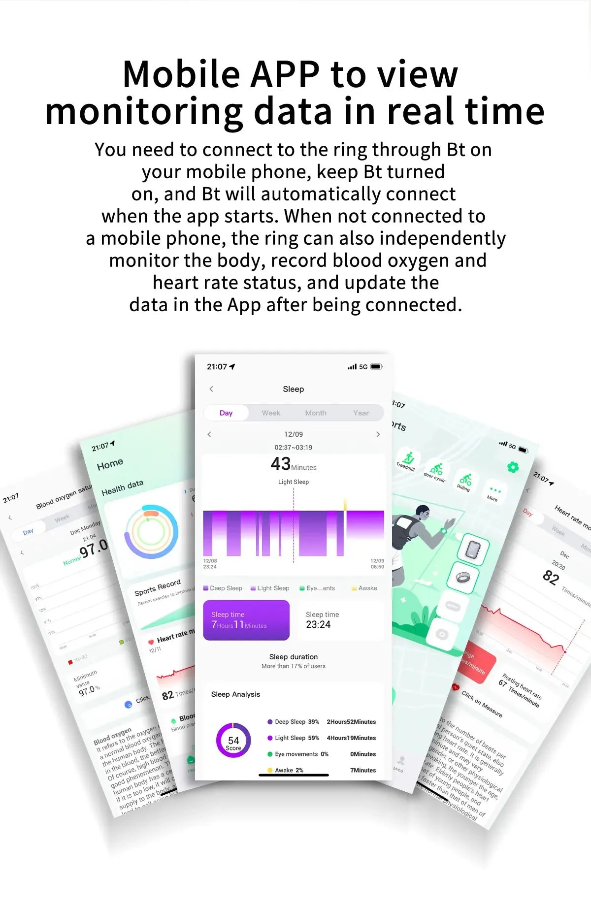 2025 R6Pro Smart Ring,  Heart Rate, Blood Oxygen, Sleep&Blood Pressure Tracker, Bluetooth Men Smart Rings iOS Android Compatible