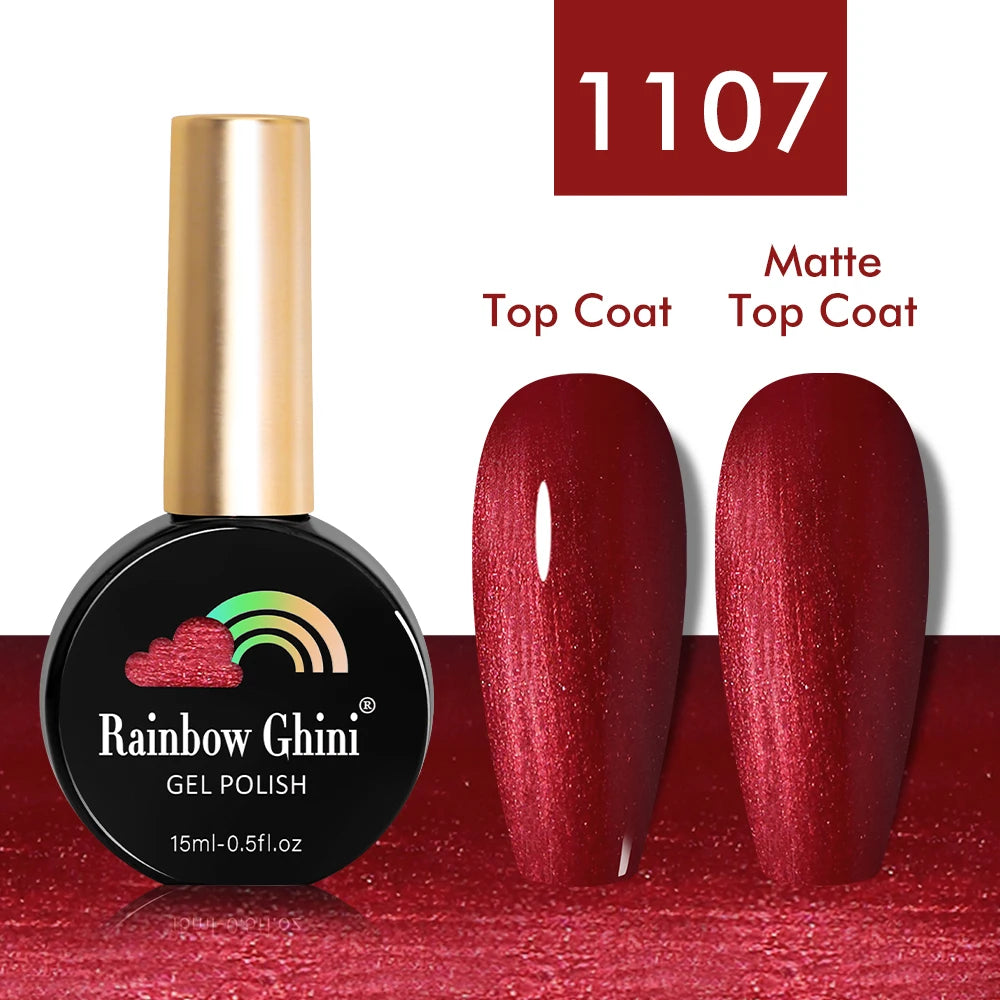 Rainbow Ghini 15ml Glitter Dark Red Gel Nail Polish Semi-Permanent Varnish UV Pale Red Nail Gel Art Supplies for Professionals