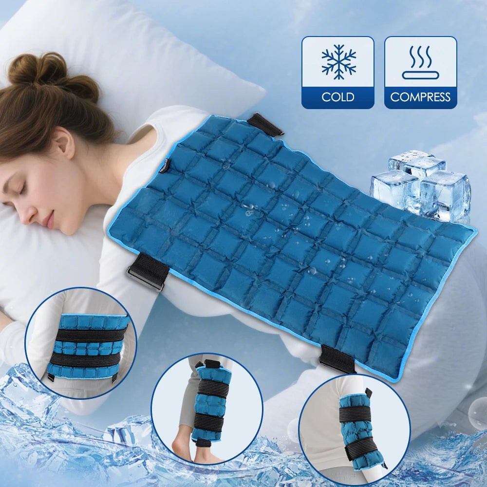 Large Ice Pack Reusable Hot Cold Gel Pack For Sports Muscle Strain Back Knee Shoulder Hot and Cold Compress Ice Bag