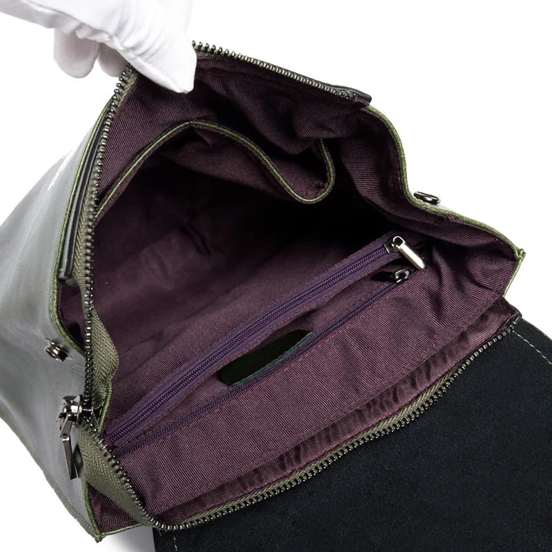 Women Backpack Shoulder Cross Body Bags Genuine Leather Female Fashion Retro Lady Oil Wax Cowhide Messenger Bag Backpacks