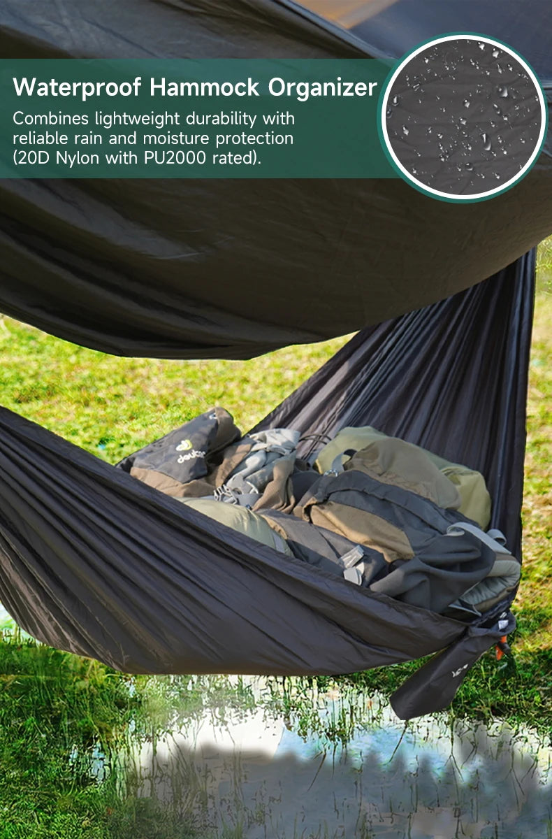 Compact Storage Organizer for Camping Hammocks Waterproof Camping Gear Storage Portable Hammock Accessory for Hiking Backpacking