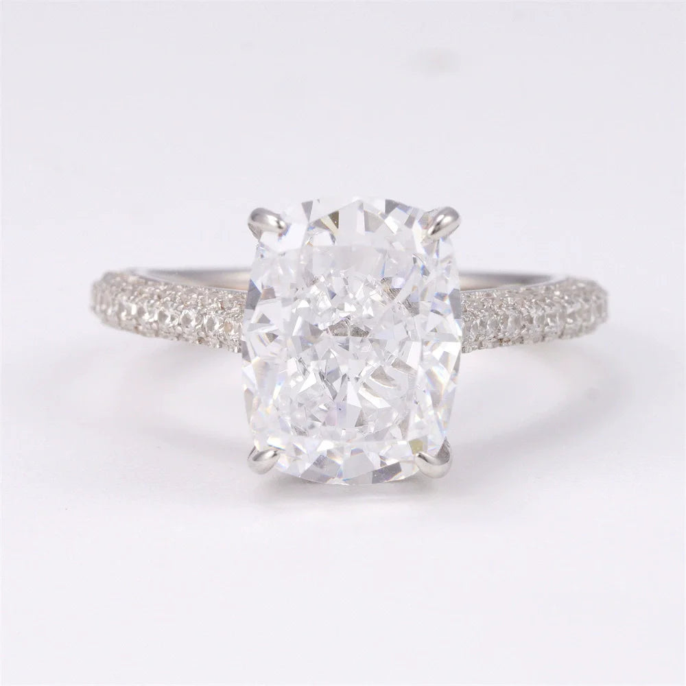 Wong Rain 925 Sterling Silver Crushed Ice Cut 9*12 MM Lab Sapphire Paraiba Citrine Morganite Gems Engagement Rings Fine Jewelry