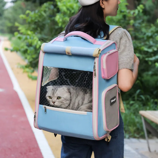 Multifunctional pull rod pet bag portable cat suitcase cat bag outing large capacity double shoulder breathable pet backpack