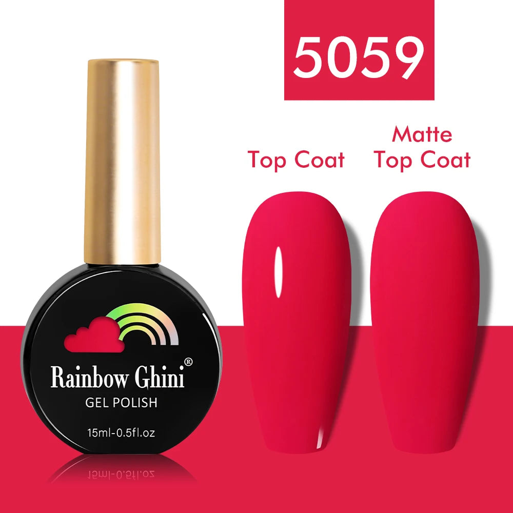Rainbow Ghini 15ml Glitter Dark Red Gel Nail Polish Semi-Permanent Varnish UV Pale Red Nail Gel Art Supplies for Professionals