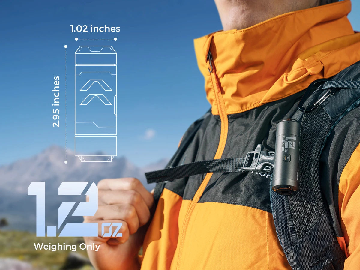 FLEXTAILGEAR ZERO PUMP Portable Camping Air Pump Electric Inflator for Sleeping Pads, 1 Rechargeable Battery Included