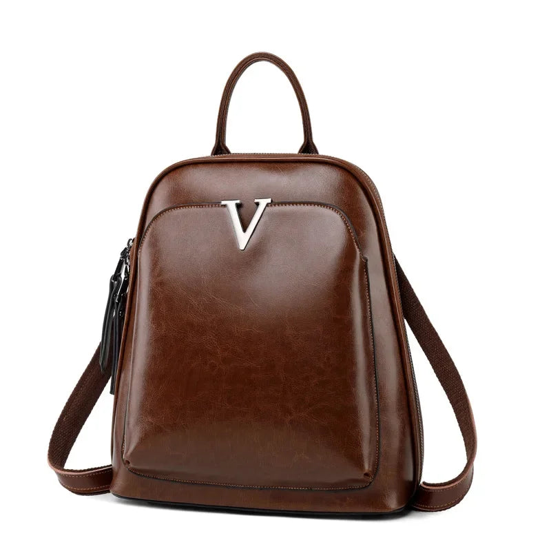 Fashionable High-Quality Leather Women's Backpack Casual Multifunctional Large Capacity Hot Sale Of The Season New Style Double
