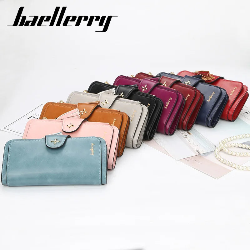 Baellerry High Quality Long Women's Wallet Buckle Multiple Card Slots Mobile Phone Bag Hand-held Bag Card Holders