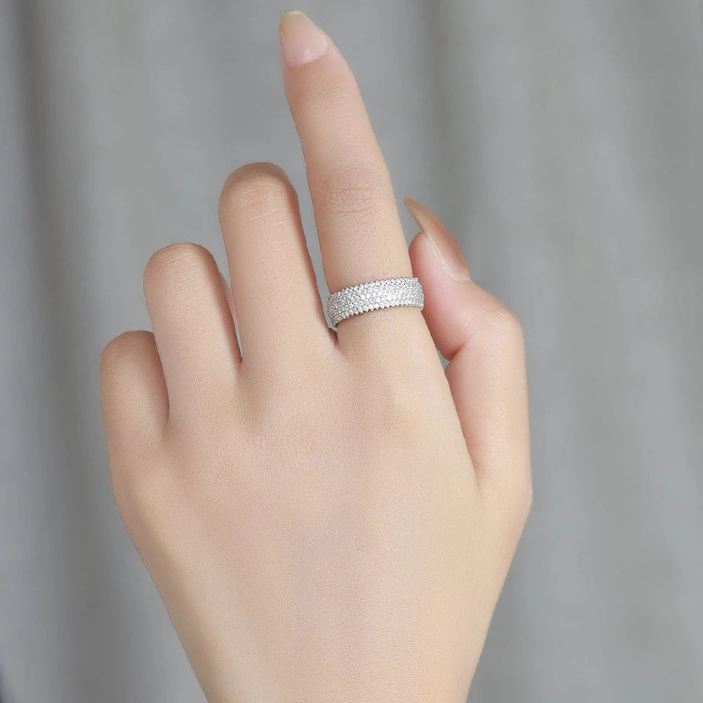 Wong Rain 925 Sterling Silver 3EX VVS1 D Color Real Moissanite Diamonds Gems Row Ring Wedding Party Fine Jewelry Band Wholesale