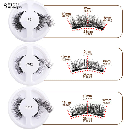 5 pairs 3D Magnetic Lashes Kit With Curler Natural Soft Magnetic False Eyelashes No Glue Needed Fluffy Reusable Make Up
