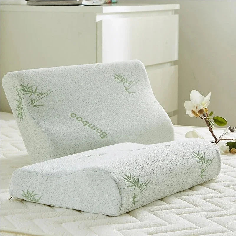 Slow rebound neck protection memory pillow, space cotton neck protection pillow, wave pillow core, bamboo fiber cervical pillow