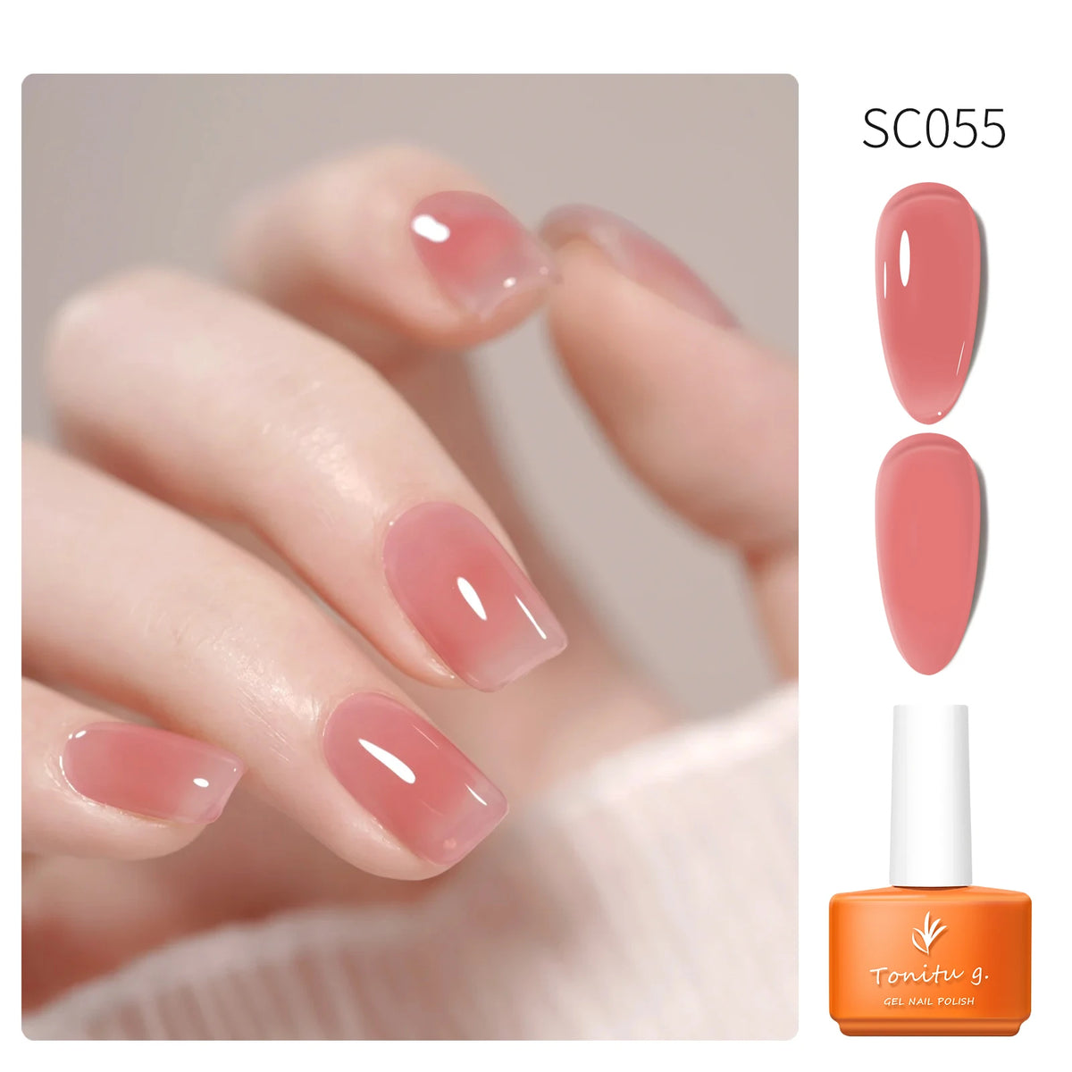 Tonitu G 7ml Semi-permanent Jelly Gel Nail Polish 59 Colors Natural Transparent  Summer Nails Art Soak Off  UV LED Gel  Varnish