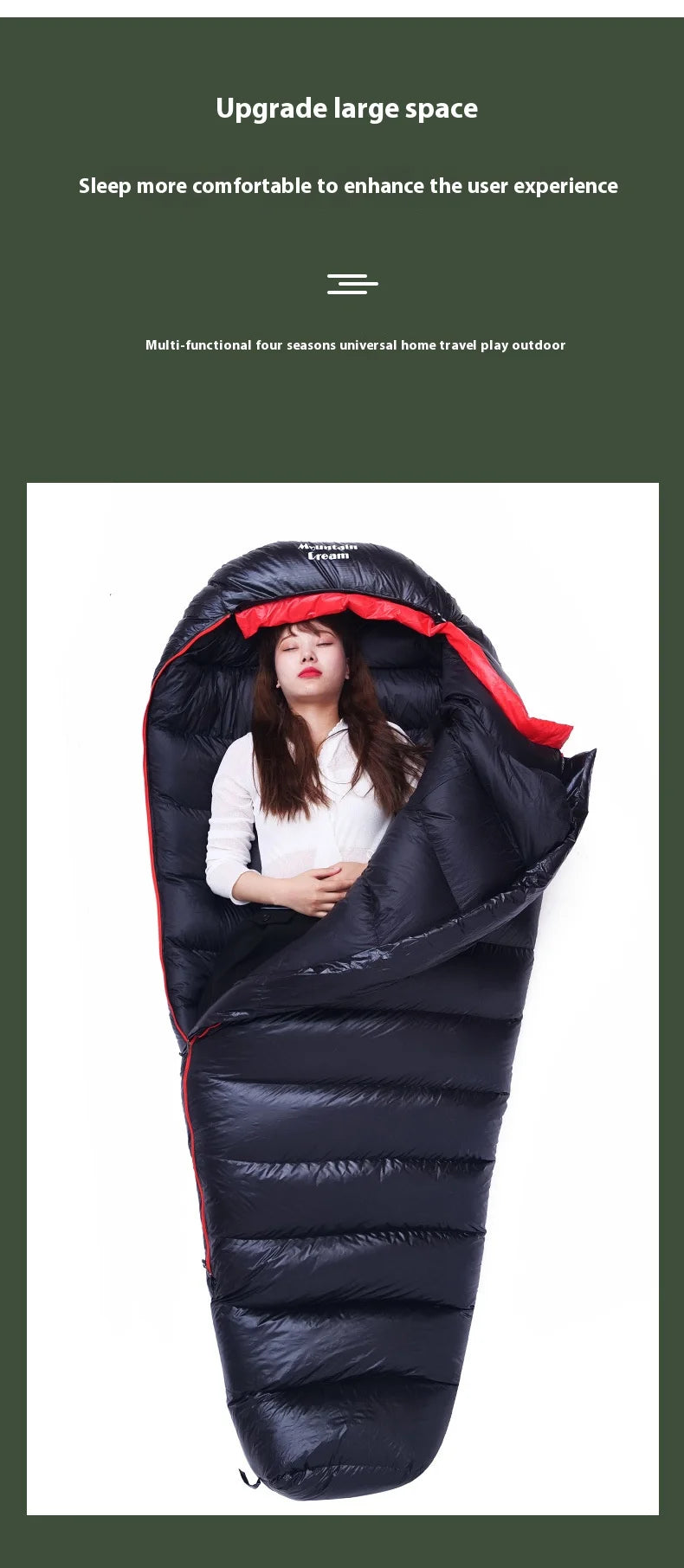 Mummy Goosevelt Sleeping Bag Warm Outdoor Down Sleeping Bag Adult Winter Travel Spliced Double Camping Bedding