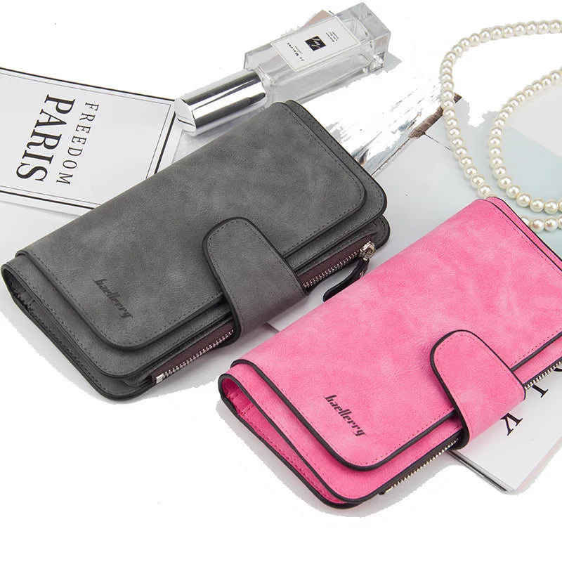 Baellerry High Quality Long Women's Wallet Buckle Multiple Card Slots Mobile Phone Bag Hand-held Bag Card Holders
