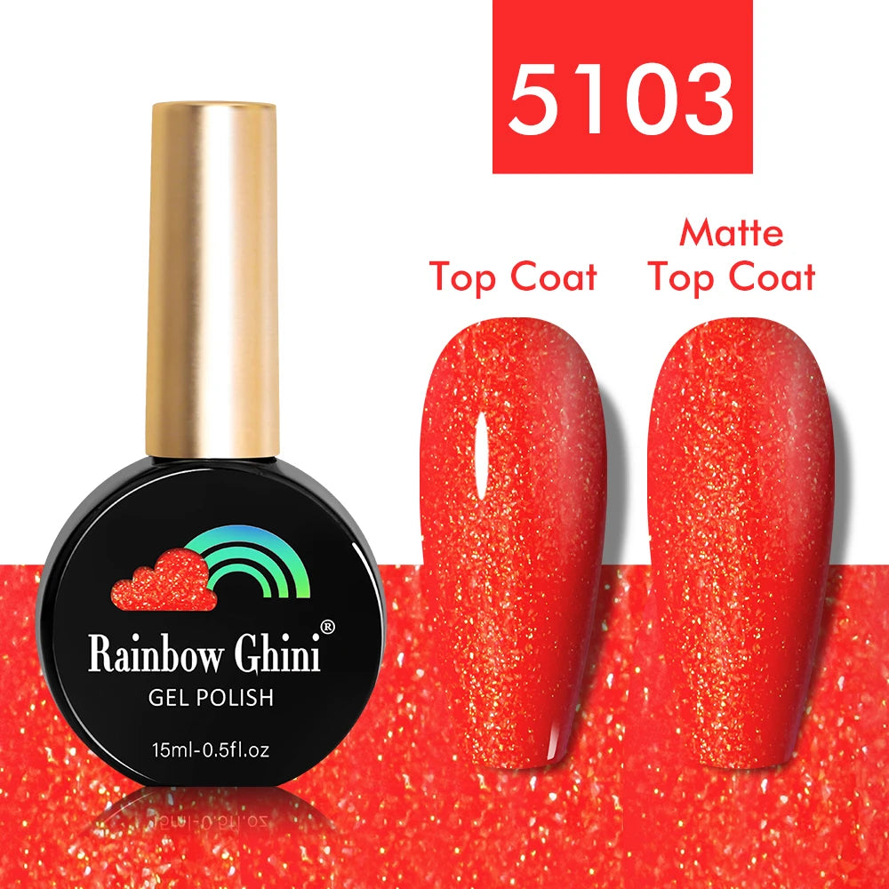 Rainbow Ghini 15ml Glitter Dark Red Gel Nail Polish Semi-Permanent Varnish UV Pale Red Nail Gel Art Supplies for Professionals