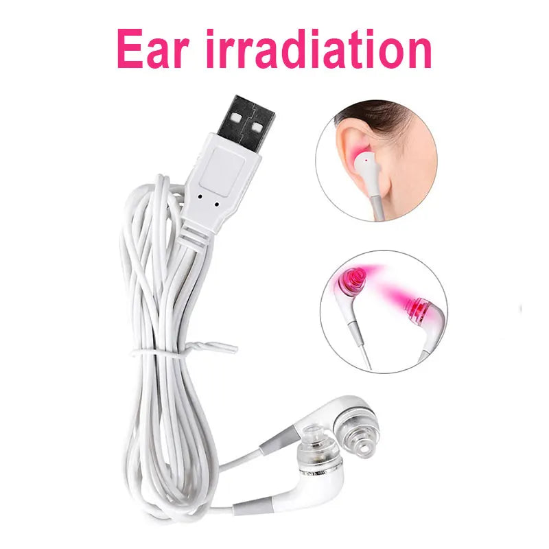 Tinnitus Ear Laser Therapy LLLT Irradiation Laser Physiotherapy Earplug Otitis Media Deafness Nose Rhinitis Sinusitis Treatment