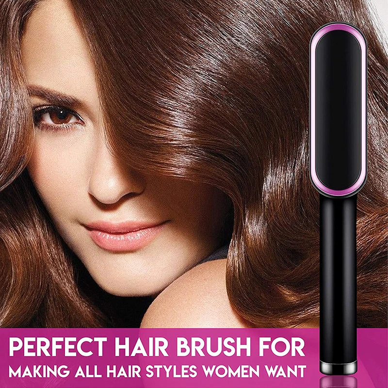 Electric Heating Comb Hair Straightener Comb Negative Ion 5-Speed Temperature Portable Fast Heating Electric Straightening Brus