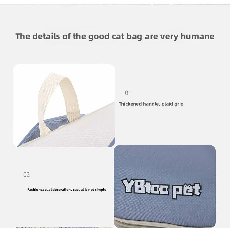 New arrivalpure color large-capacity pet bag outdoor backpack cat bag outing bag portable shoulder crossbody bag cat cage
