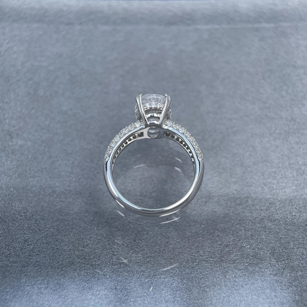 Wong Rain 925 Sterling Silver Oval Cut 8*12 MM Lab Sapphire Citrine High Carbon Diamond Gem Wedding Engagement Ring Fine Jewelry