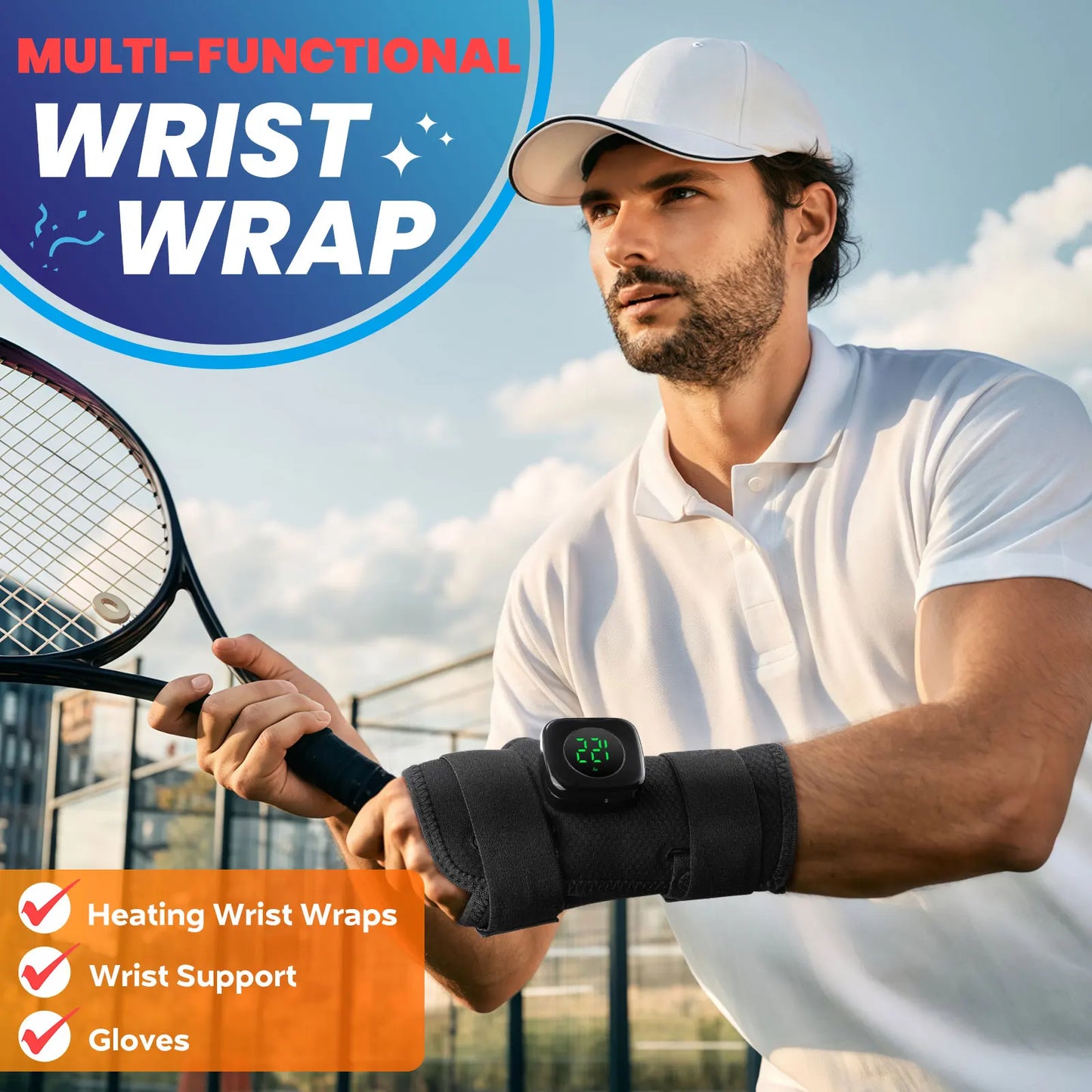 Wrist Heating Vibration Pad 3 Heat Level Heated Wrist Hot Therapy for Carpal Tunnel Relief Tendonitis Wrist Support Pad