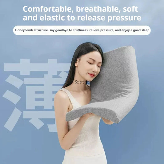 Thailand Latex Low Pillow Adult Specific Natural Rubber Flat Ultra-thin Pillow Core Protect Cervical Spine Pillows for Sleeping