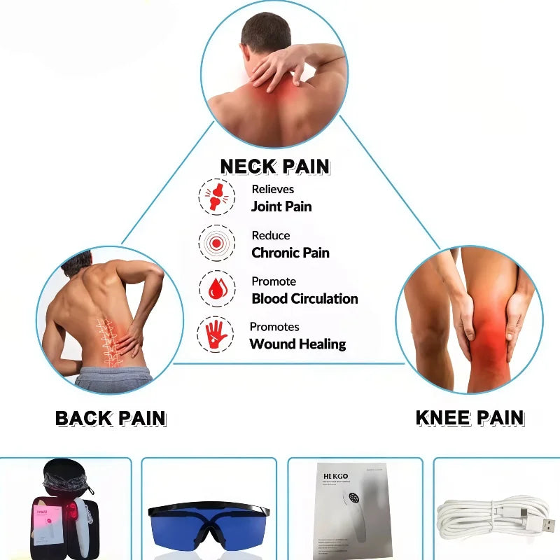 808nm 650nm LLLT Low-level Laser Device, Hand-held Cold Laser Therapy for Neck Back Arthritis Pain Relief Treatment