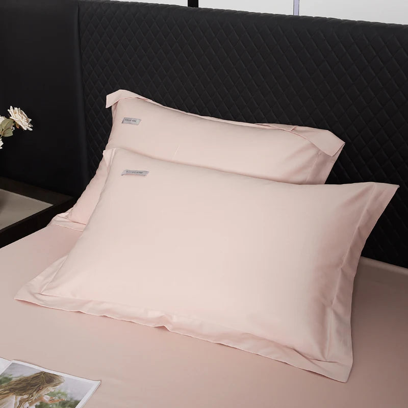 Solid Color Pillow Case Long Staple Cotton Pillowcase Washable Envelope Style Pillow Protector Cover For Bedroom Sleeping