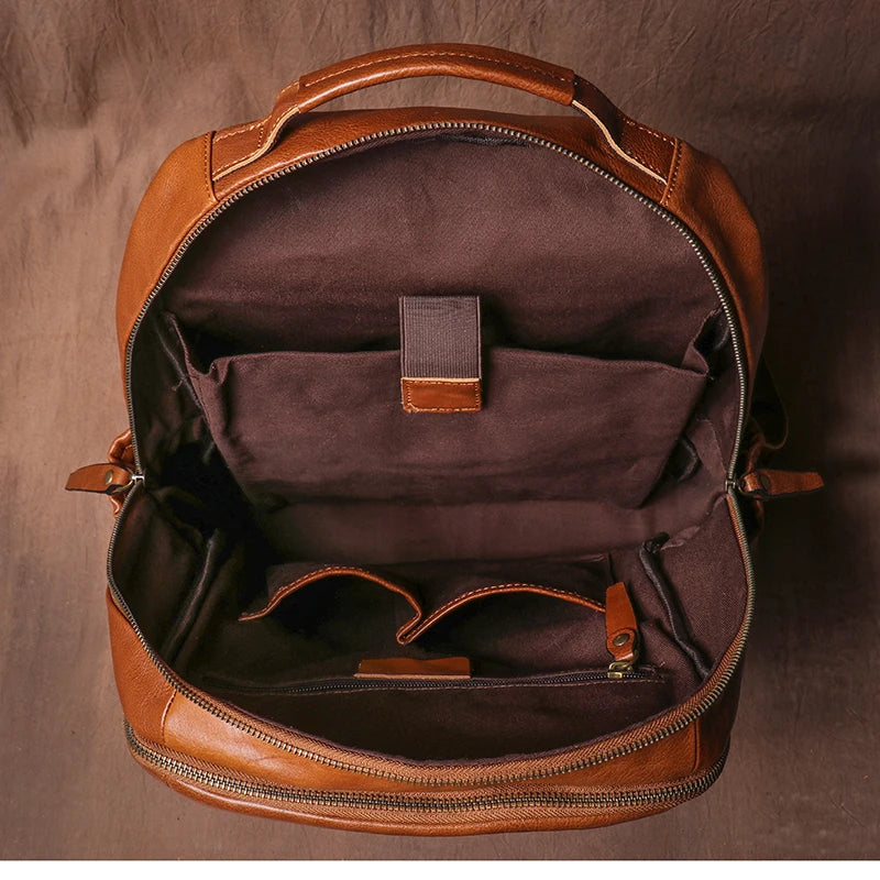 GURO High Quality Genuine Leather Backpack Men Large Capacity Business Travel bag Luxury Student School Bag Laptop Computer Pack